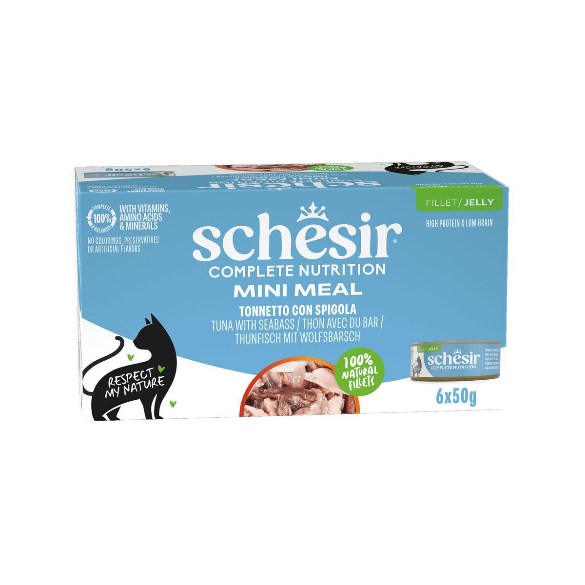 Schesir C&B Tuna sea bass in Jelly 6 x 50 g multipack