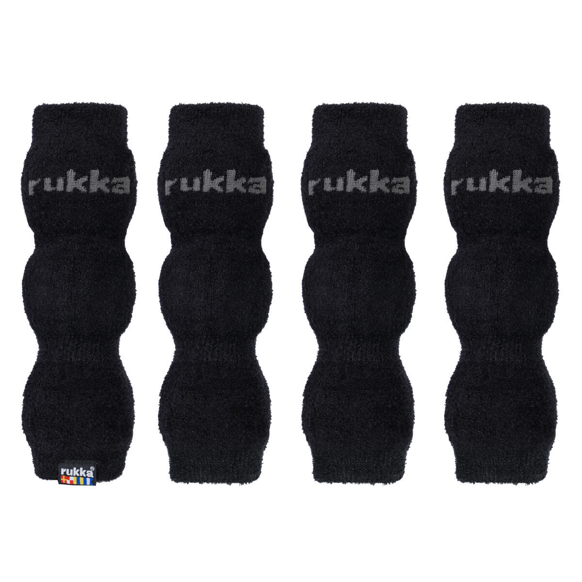 Säärystimet koiralle Rukka Plush, 4 kpl musta