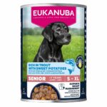 Eukanuba Dog Wet Senior Taimen & Bataatti 400 g 215808_Eukanuba_Dog_Wet_Senior_Trout_SweetPotatoes_Vatfoder_till_Hund_400g