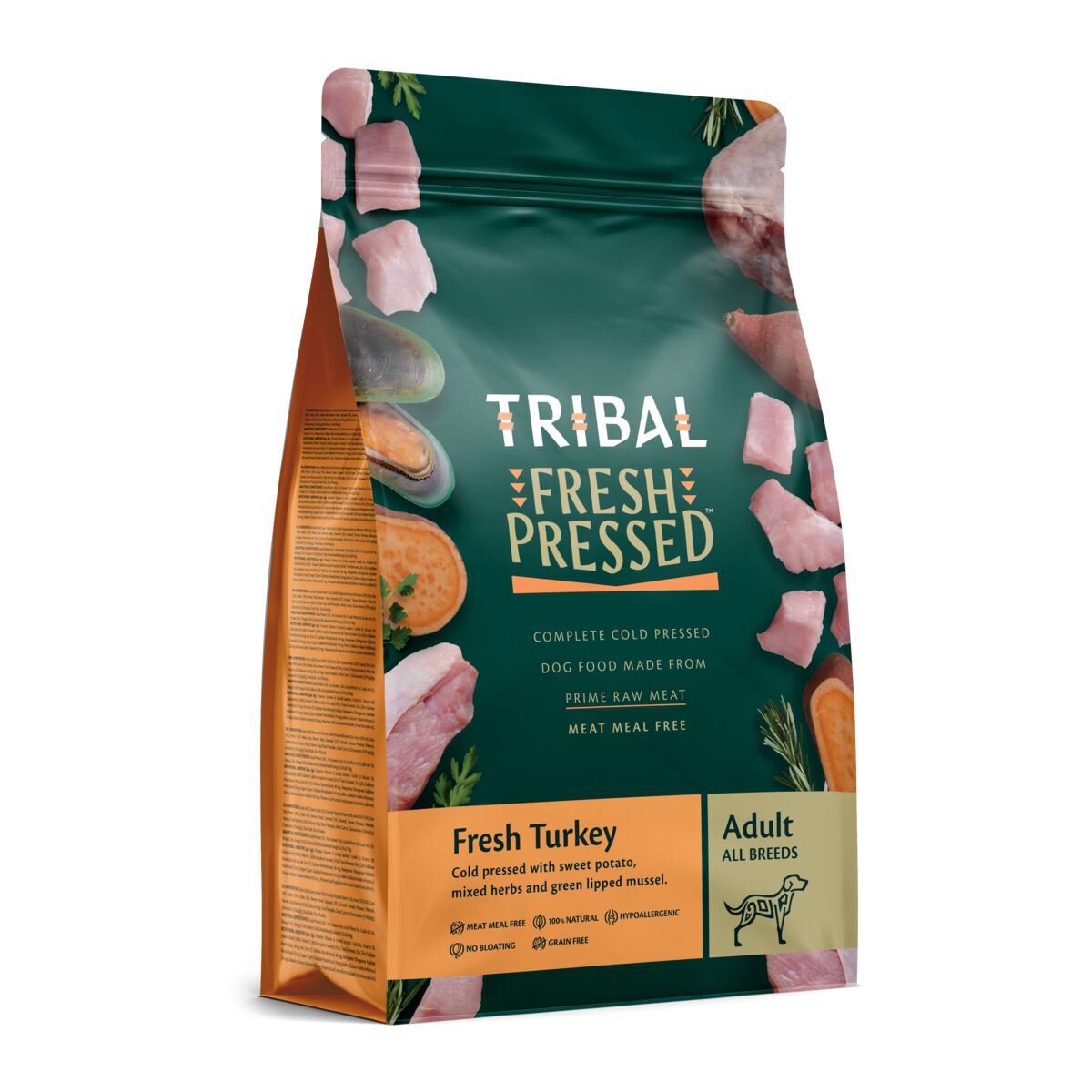 Tribal Fresh Pressed kylmäpuristettu koiranruoka aikuiselle, kalkkuna 2,5 kg