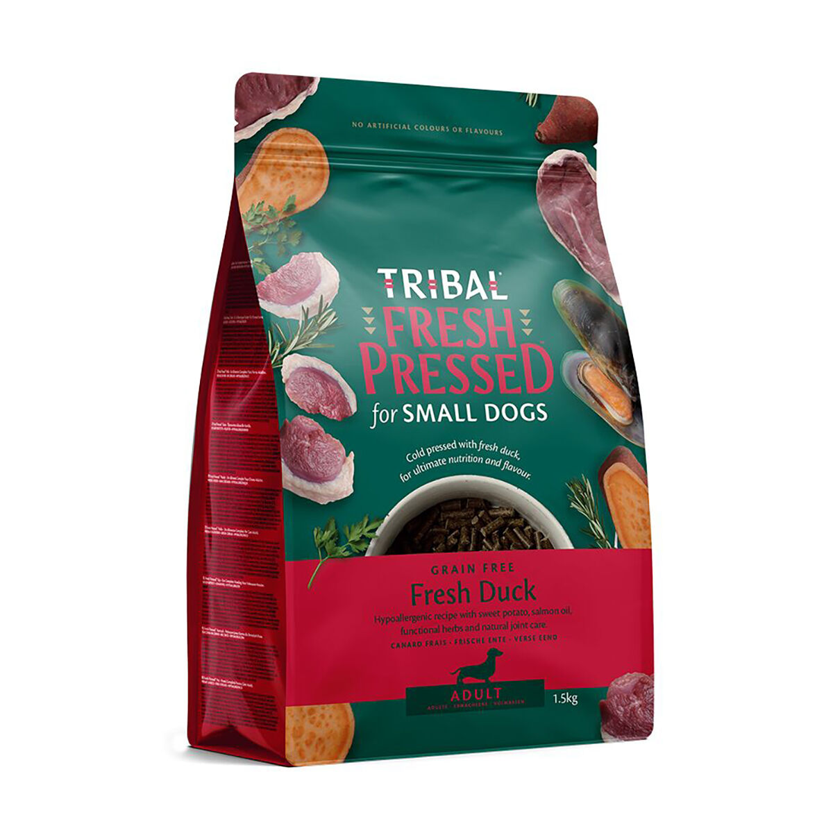 Tribal Fresh Pressed kylmäpuristettu koiranruoka pienille roduille, ankka 1,5 kg