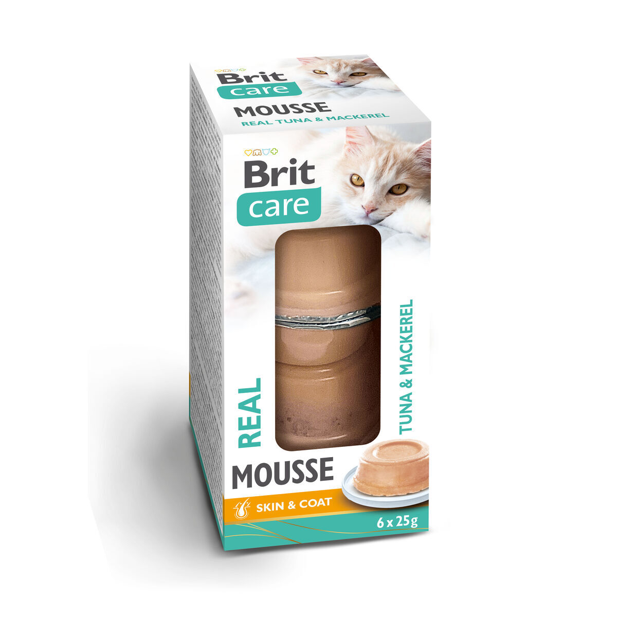 Brit Care Cat Mousse tonnikala ja makrilli 6 x 25 g