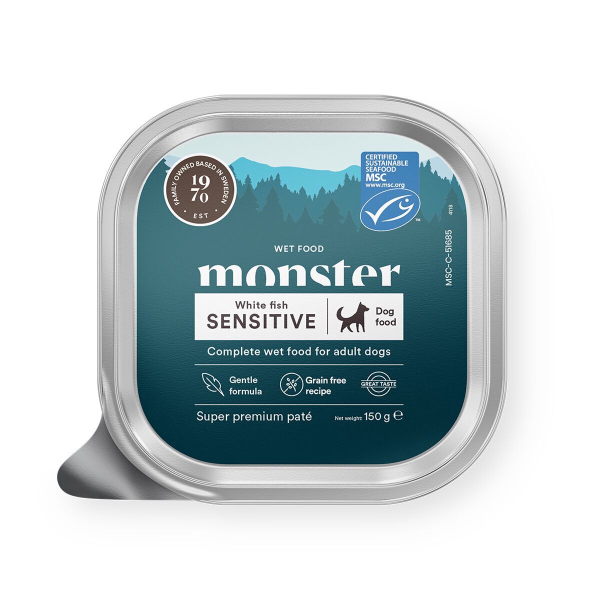 Monster Dog Adult Sensitive White Fish Patee 150 g