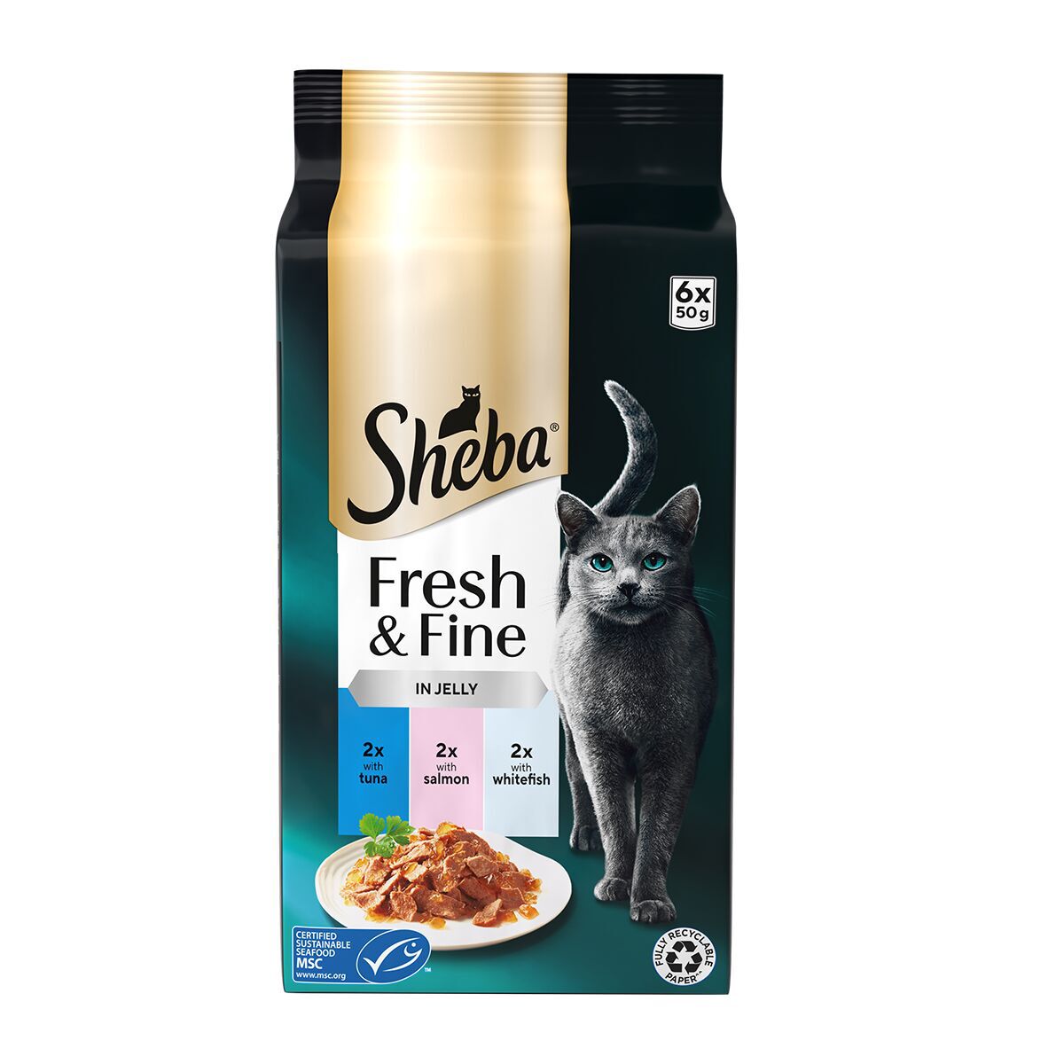 Sheba Fresh & Fine kalaa hyytelössä 6 x 50 g
