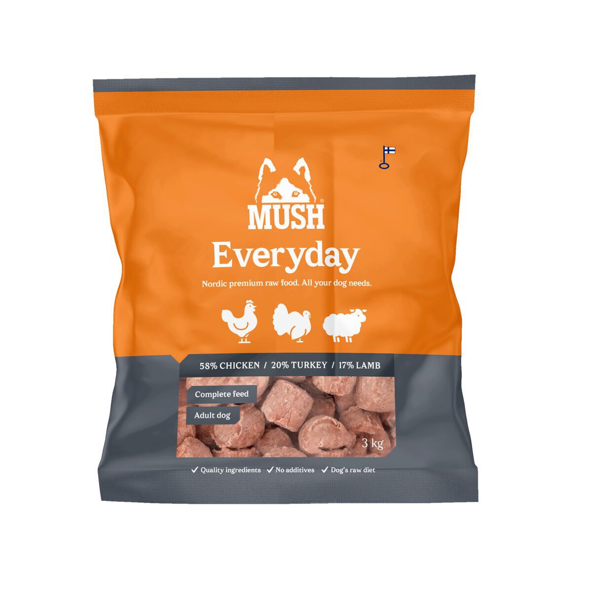 MUSH Everyday Grey kana-kalkkuna-lammas 3 kg