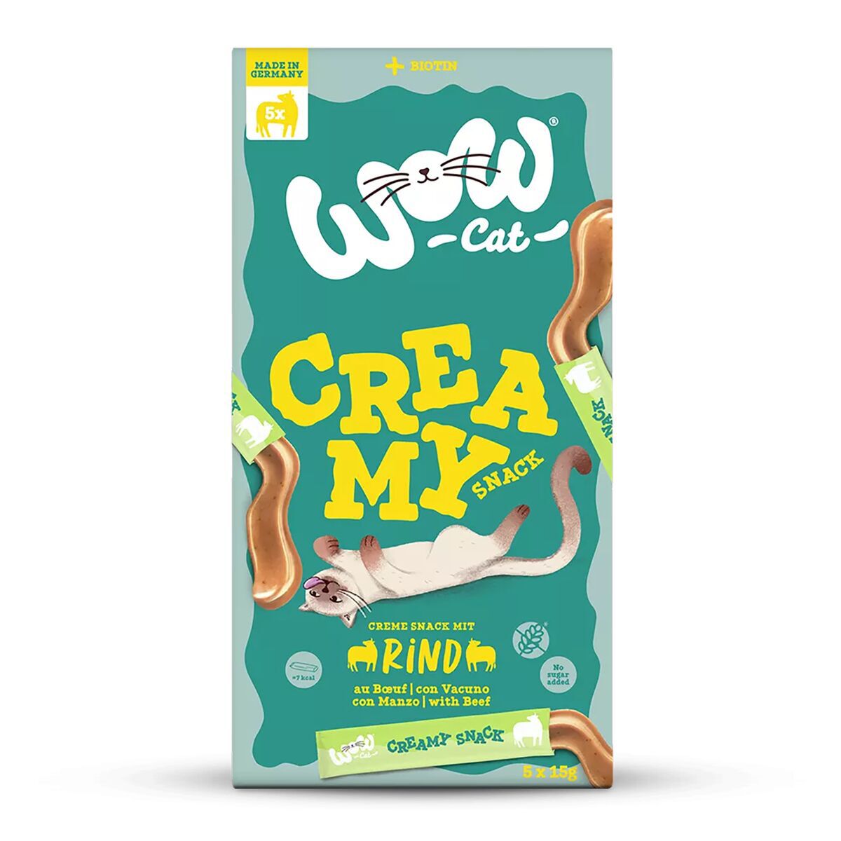 WOW Cat Creamy Snack Nauta 5 x 16 g