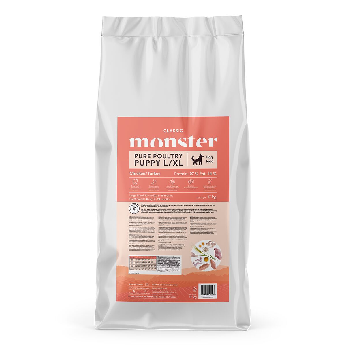 Monster Classic Dog L/XL Puppy Poultry