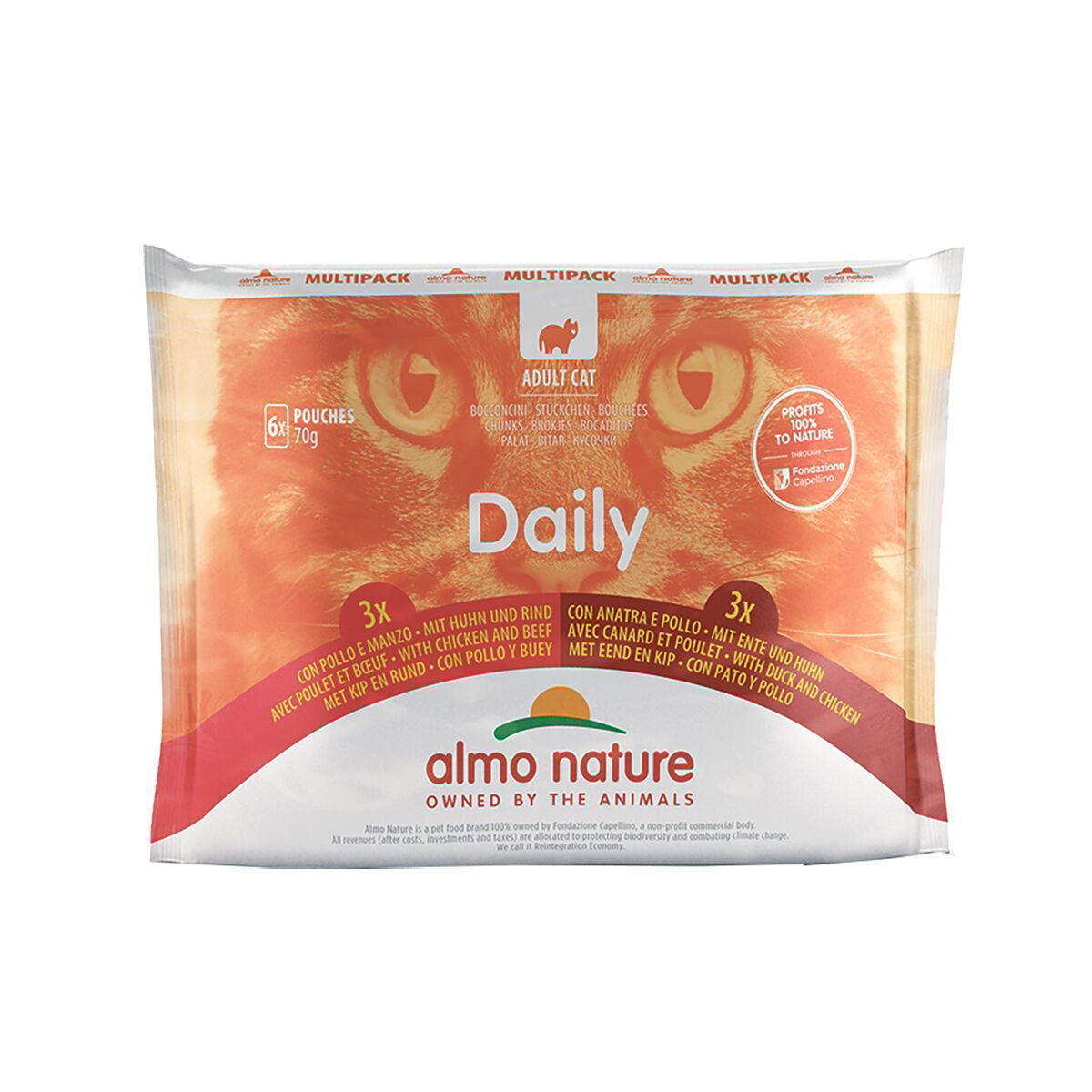 Almo Nature Multipack kana & ankka – kana & nauta 6 x 70 g