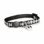 Kissan panta Basic Reflective Skulls basic-cat-reflective-halsband-dodskalle-svart-d3