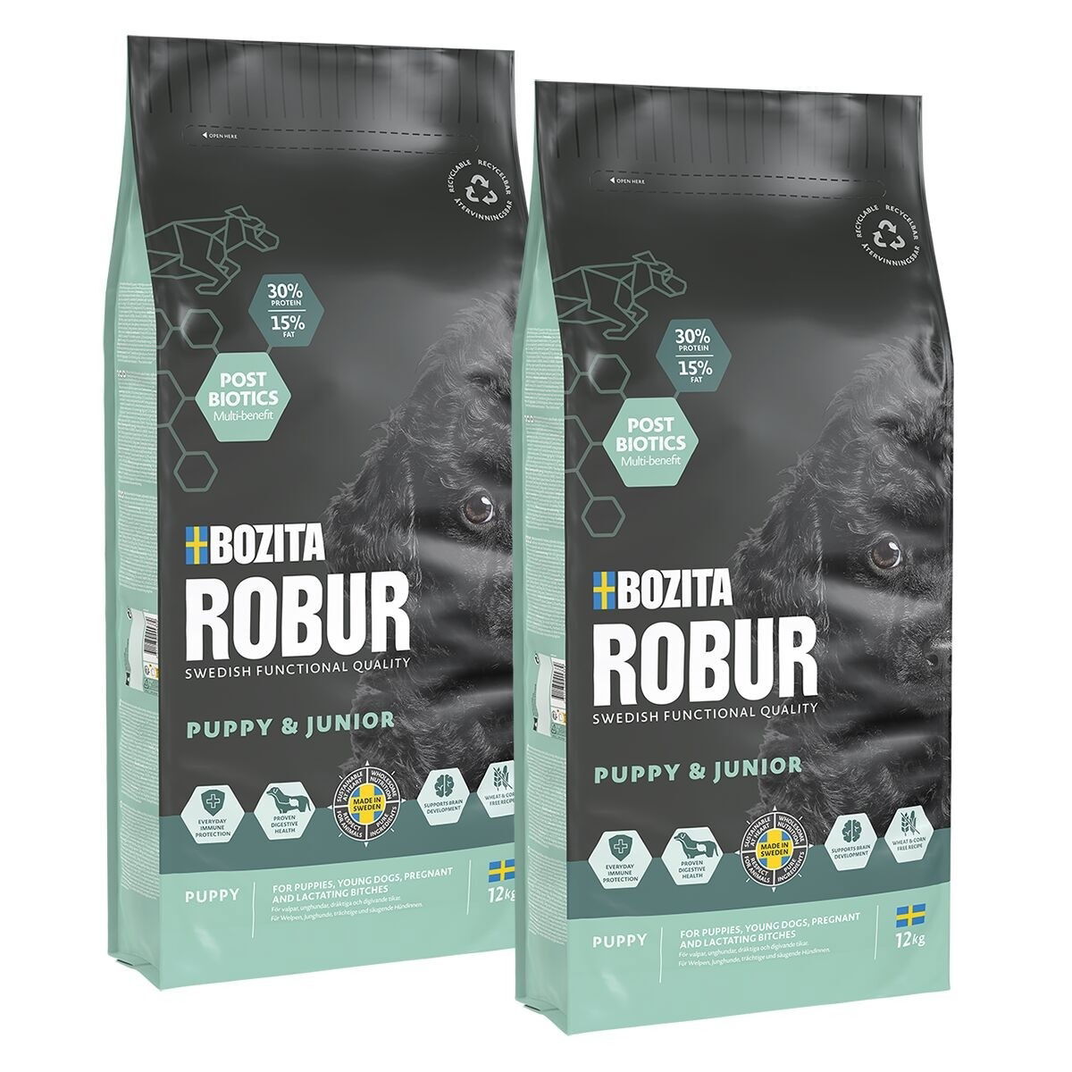 Bozita Robur Puppy & Junior 2×12 kg