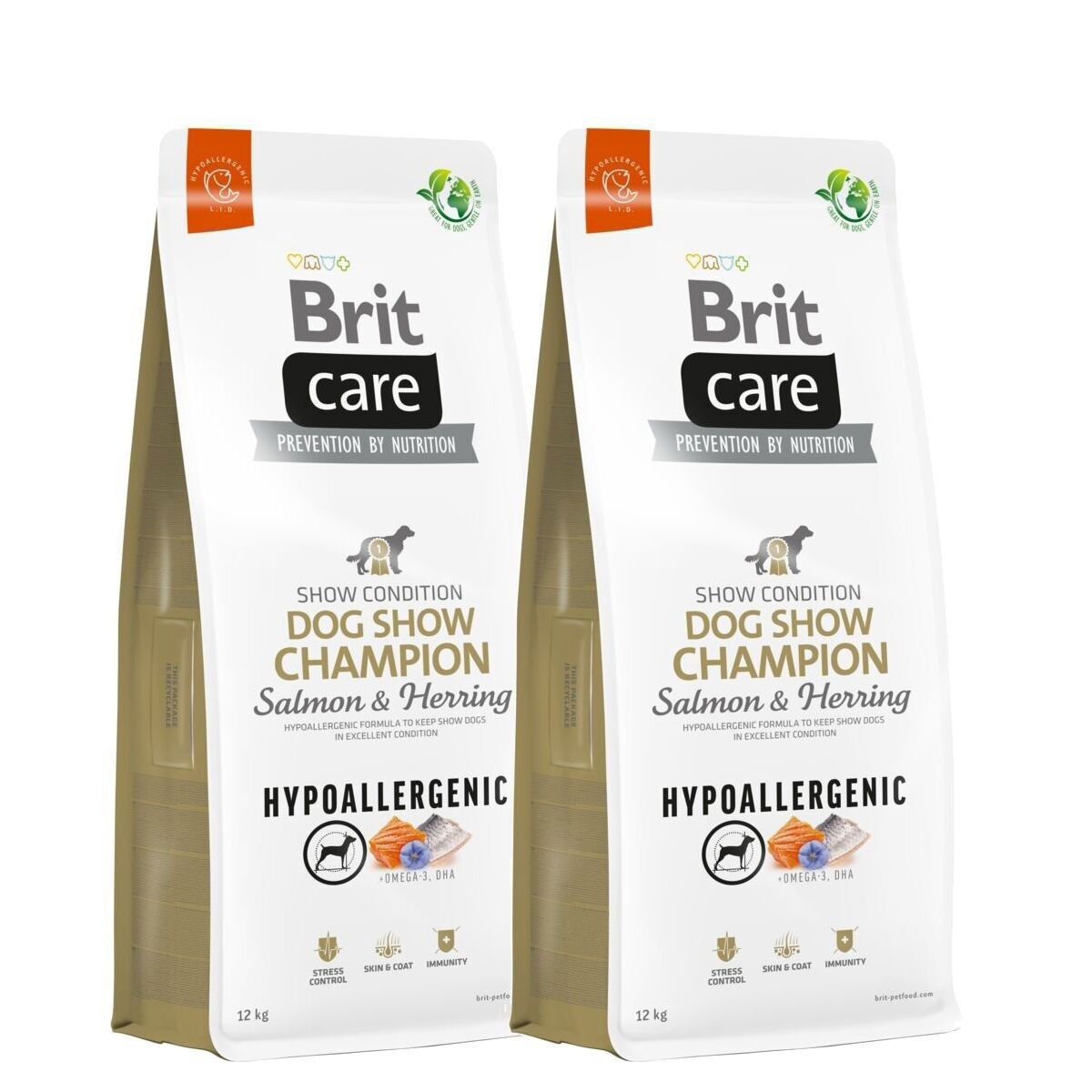 Brit Care Dog Adult Dog Show Champion Hypoallergenic Salmon & Herring 2×12 kg
