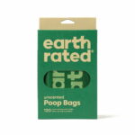 Kakkapussi kahvoilla Earth Rated PCR-muovia 120 kpl, hajusteeton earth-rated-pcr-bajspasar-med-handtag-oparfymerade-120-pack-3c