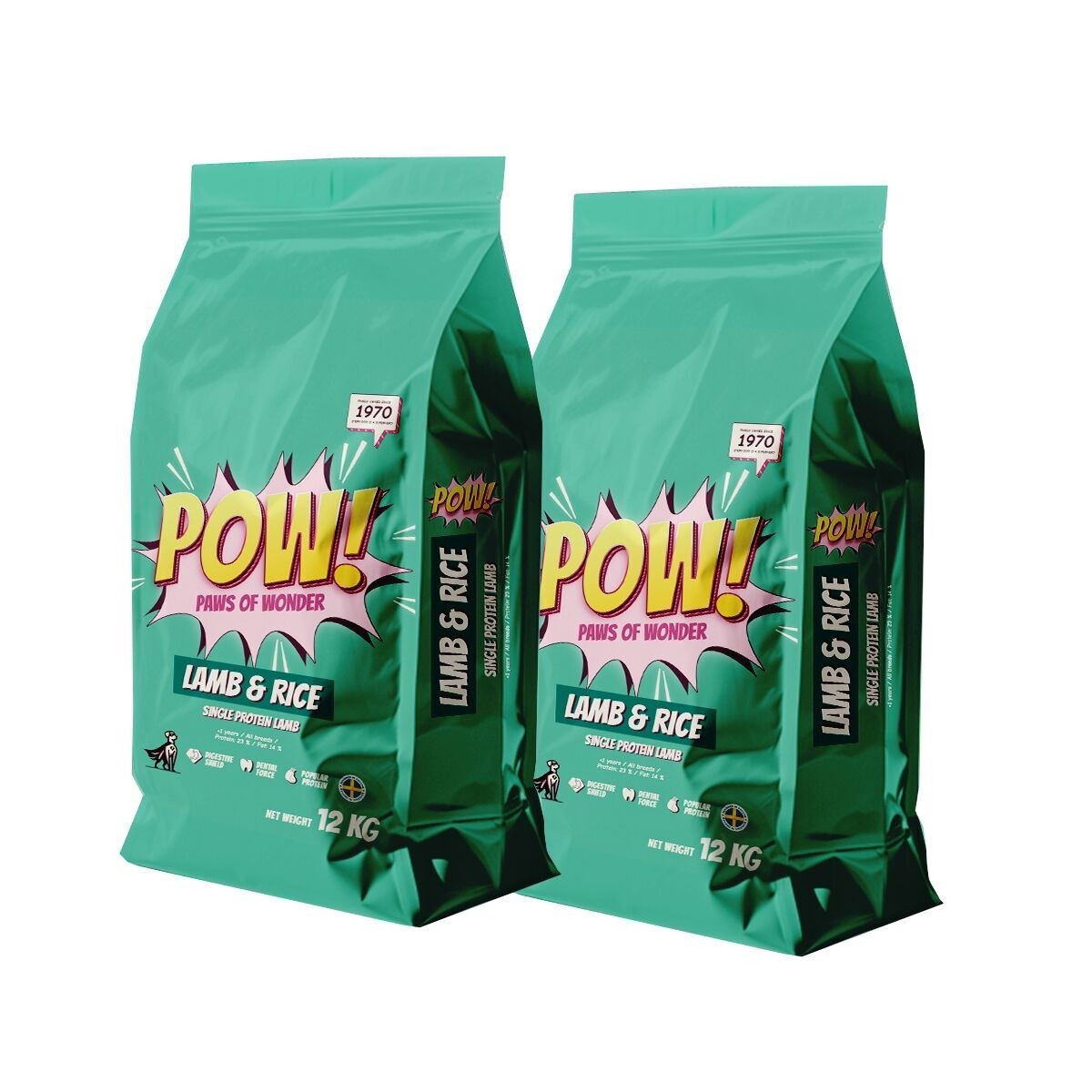 POW! Dog Adult Lamb & Rice 2×12 kg