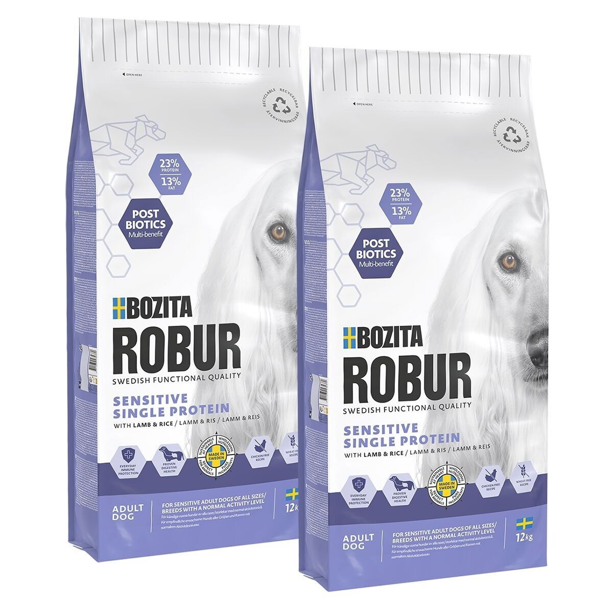 Bozita Robur Adult Sensitive Single Lamb 2×12 kg