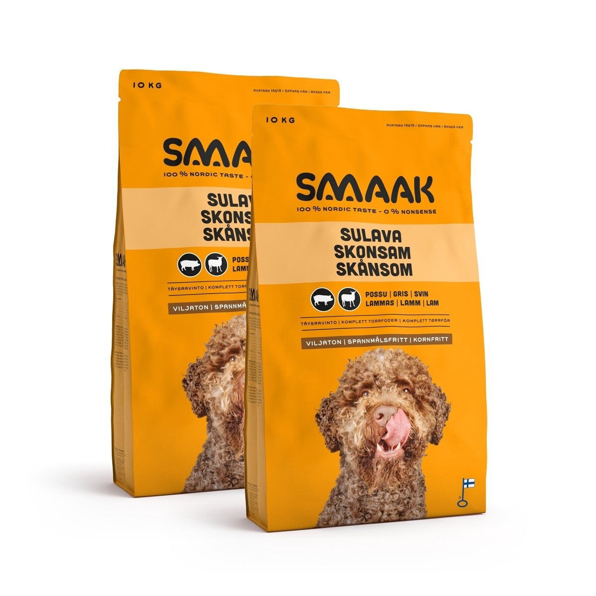 SMAAK viljaton possu-lammas aikuiselle koiralle 2×10 kg