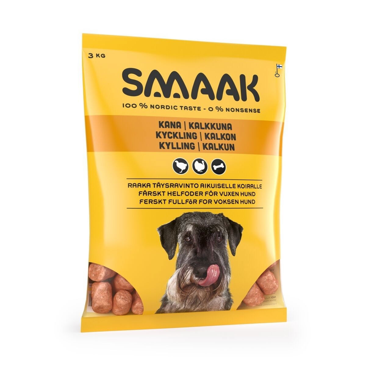 SMAAK raaka täysravinto kana & kalkkuna 1 kg