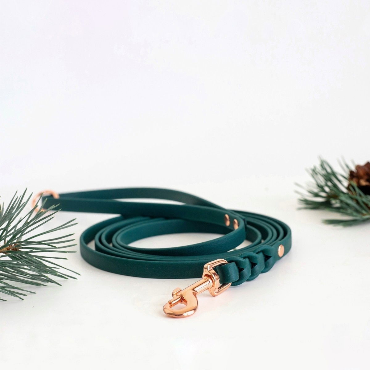 Tyylivoitto Braid hihna, smaragdi/ruusukulta